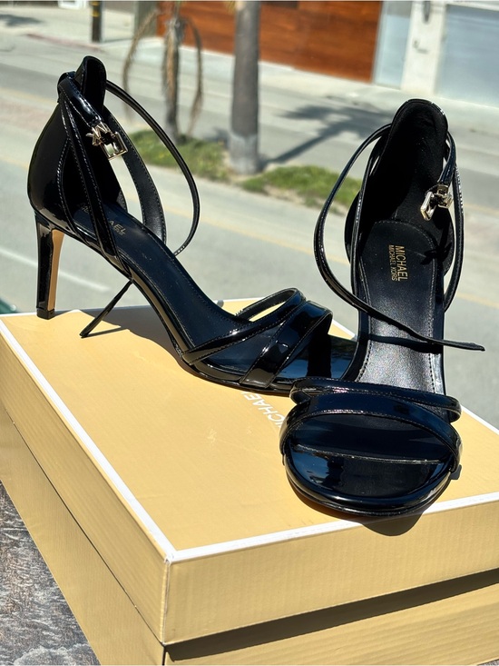Michael Kors Shoes - Michael Kors Black Patent Leather Ankle-Strap Heels